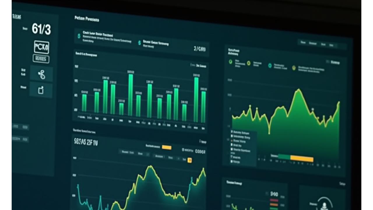 Interfaz de dashboard deportivo mostrando gráficos de rendimiento de equipo y métricas individuales, con iconos de atletas.