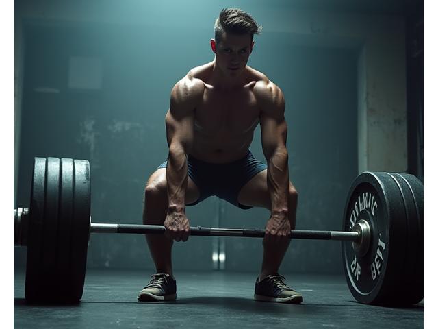 Powerlifter levantando pesas pesadas