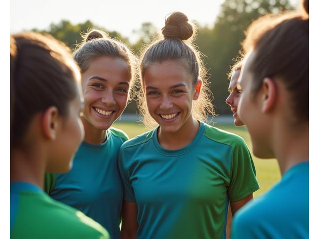 Equipo deportivo celebrando victoria con nutricionista